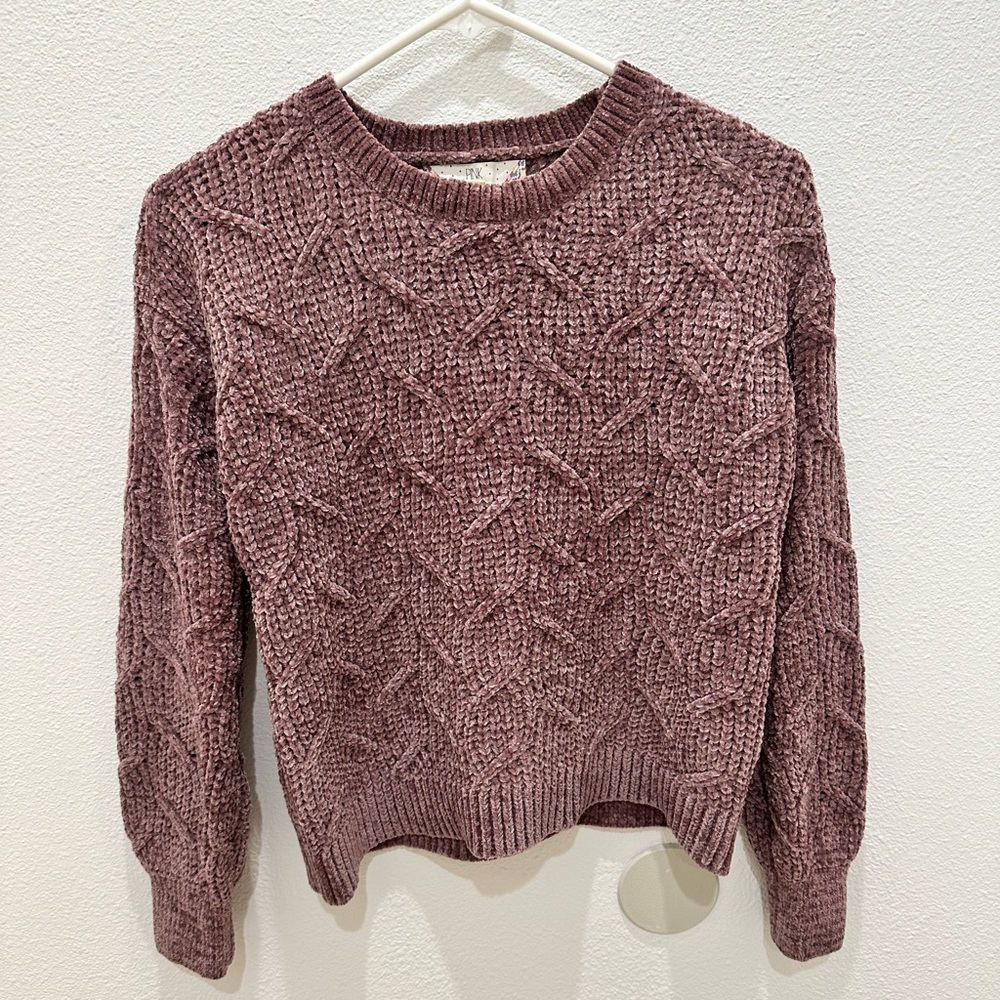 women’s dusty purple knit sweater